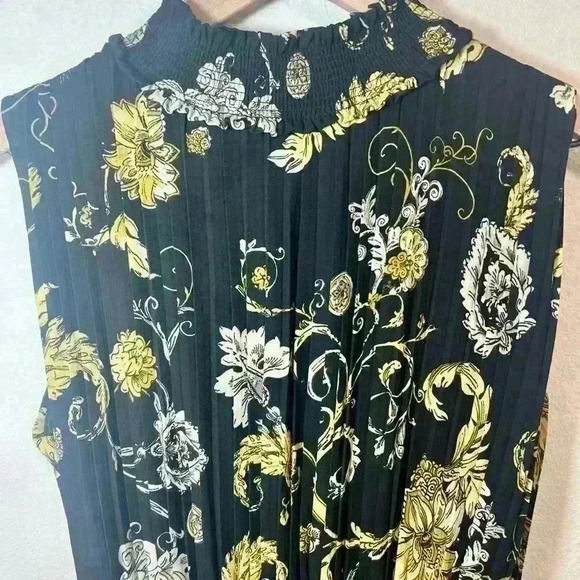 Nanette Lepore Black and Yellow Floral Midi Dress - Picture 4 of 12